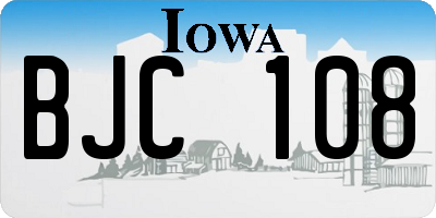 IA license plate BJC108