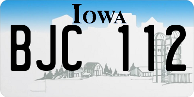IA license plate BJC112