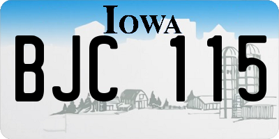 IA license plate BJC115