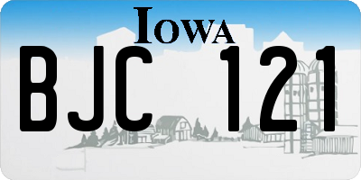 IA license plate BJC121