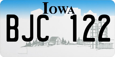 IA license plate BJC122