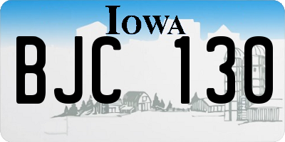 IA license plate BJC130