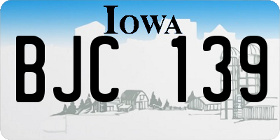 IA license plate BJC139