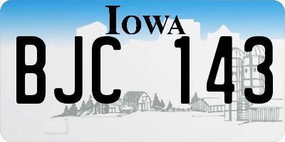 IA license plate BJC143