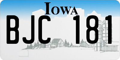 IA license plate BJC181