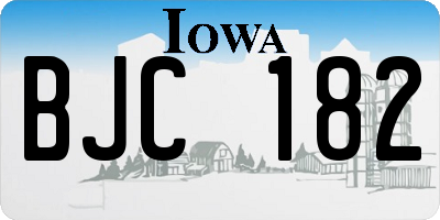 IA license plate BJC182