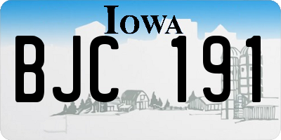 IA license plate BJC191