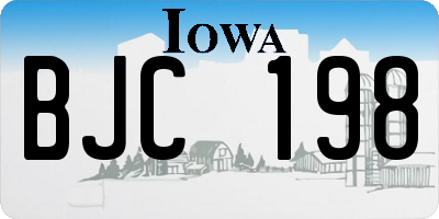 IA license plate BJC198