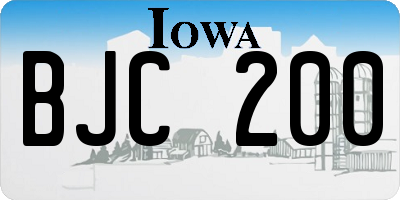 IA license plate BJC200