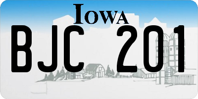 IA license plate BJC201