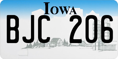 IA license plate BJC206