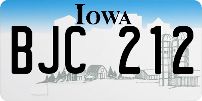 IA license plate BJC212
