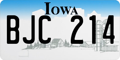 IA license plate BJC214