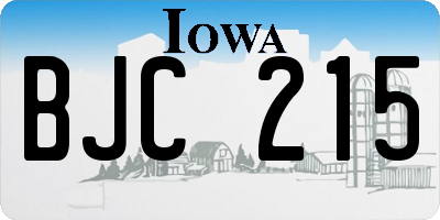 IA license plate BJC215