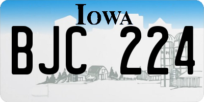 IA license plate BJC224