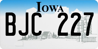 IA license plate BJC227