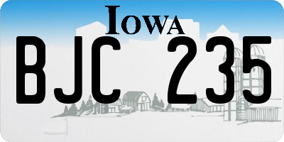 IA license plate BJC235