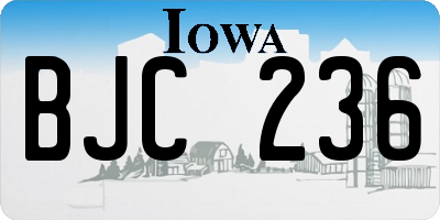 IA license plate BJC236