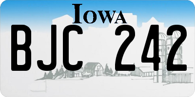 IA license plate BJC242