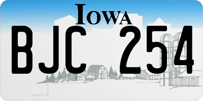 IA license plate BJC254