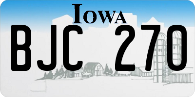 IA license plate BJC270
