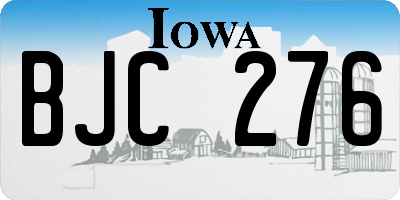IA license plate BJC276