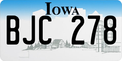 IA license plate BJC278