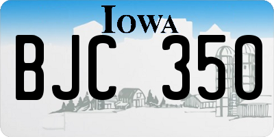 IA license plate BJC350