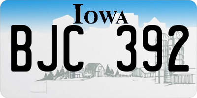 IA license plate BJC392