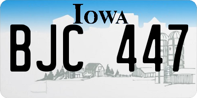 IA license plate BJC447
