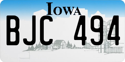 IA license plate BJC494
