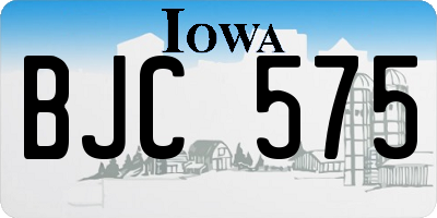 IA license plate BJC575