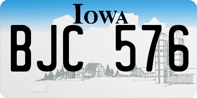 IA license plate BJC576
