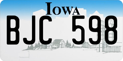 IA license plate BJC598