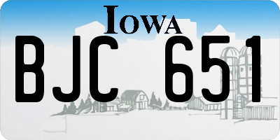 IA license plate BJC651