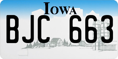 IA license plate BJC663