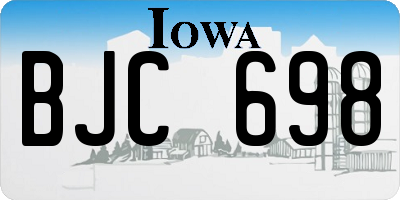 IA license plate BJC698