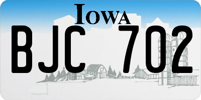 IA license plate BJC702