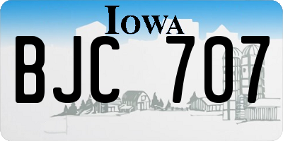 IA license plate BJC707