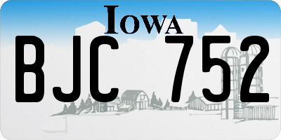 IA license plate BJC752