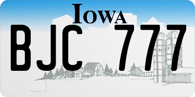 IA license plate BJC777