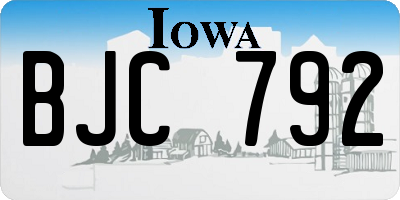 IA license plate BJC792