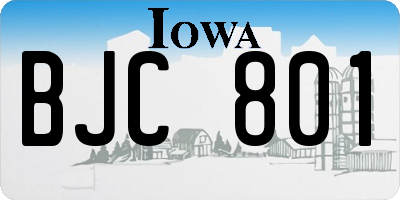 IA license plate BJC801