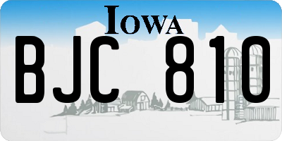 IA license plate BJC810