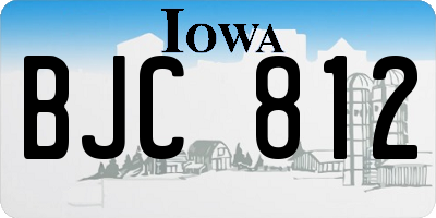 IA license plate BJC812