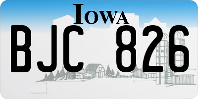 IA license plate BJC826