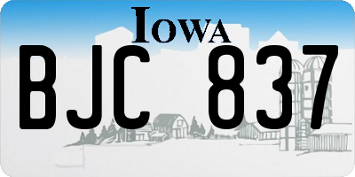 IA license plate BJC837