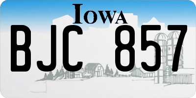 IA license plate BJC857
