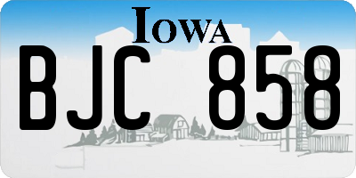 IA license plate BJC858