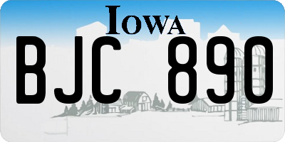 IA license plate BJC890